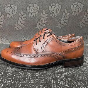 Men's Dockers Wycliff lace up wingtip dress oxford shoes tan, brown casual